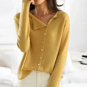 Ginevra | Elegant Rundhals-Pullover med Knappdetaljer