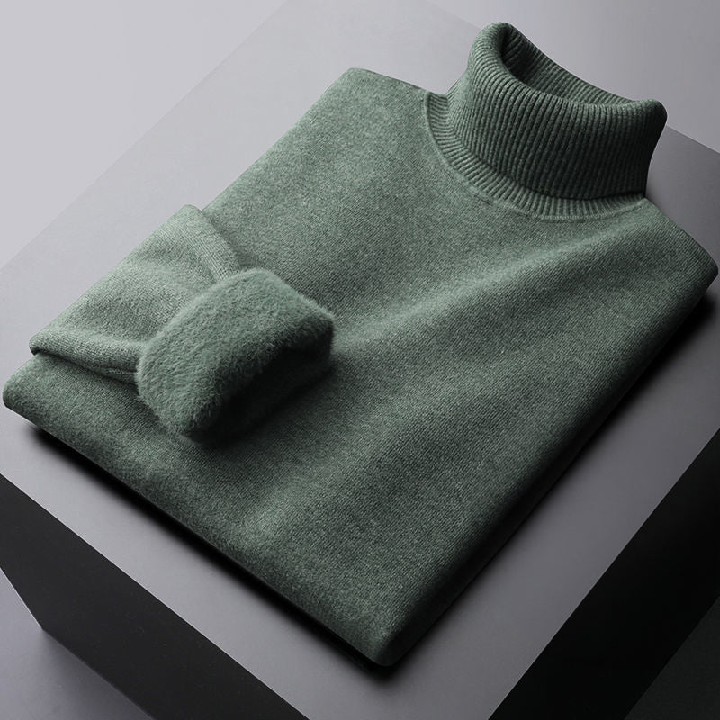Luxe Strickpullover med Hög Krage för Män