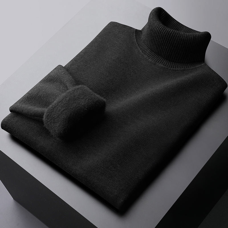 Luxe Strickpullover med Hög Krage för Män