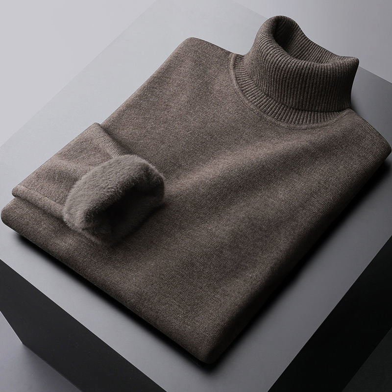 Luxe Strickpullover med Hög Krage för Män