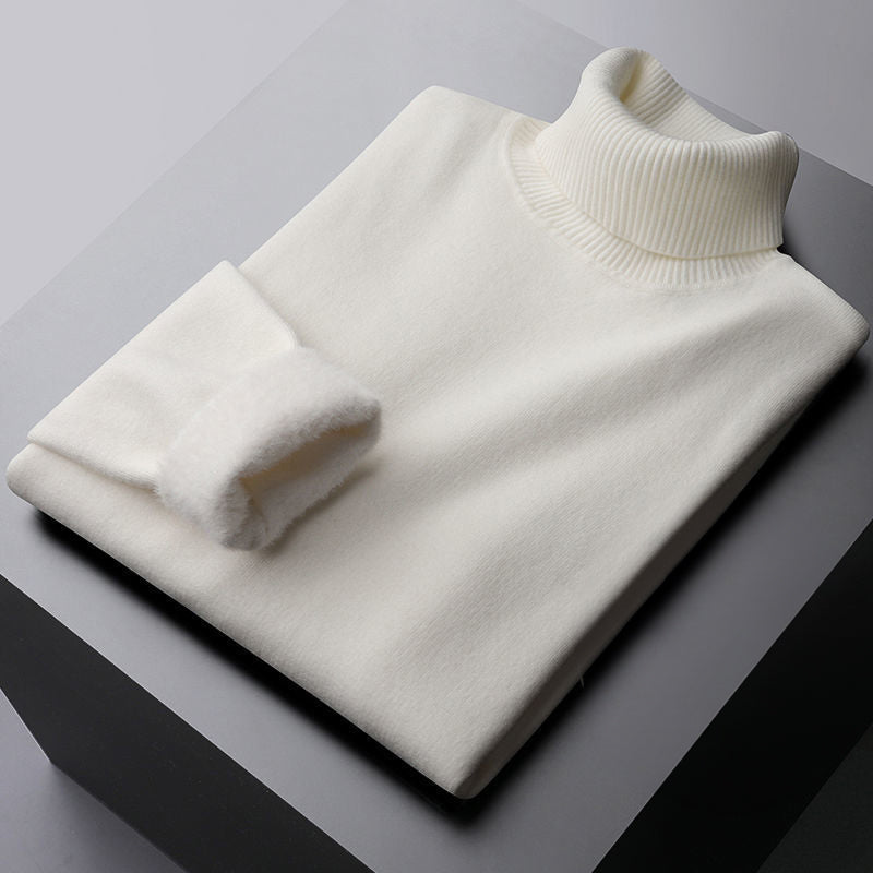 Luxe Strickpullover med Hög Krage för Män