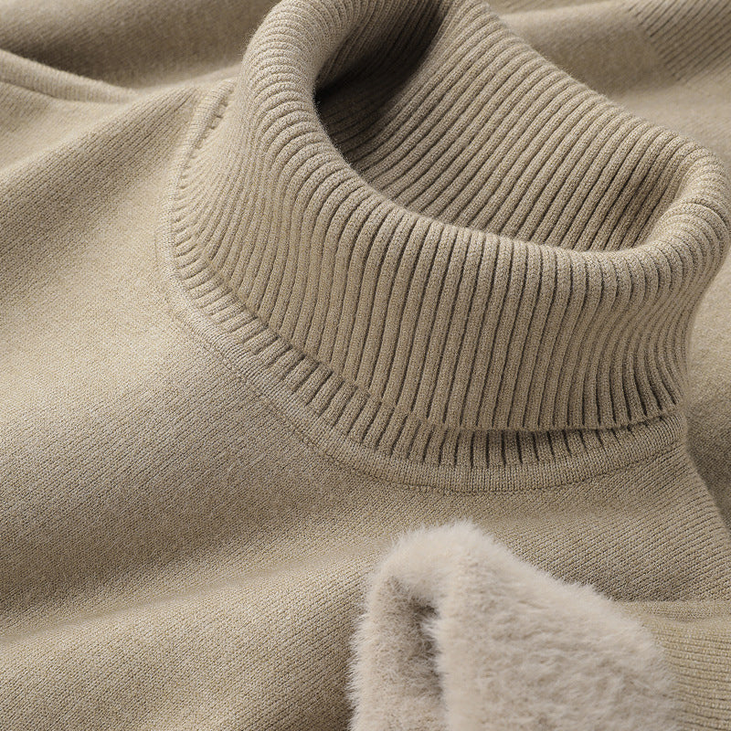 Luxe Strickpullover med Hög Krage för Män