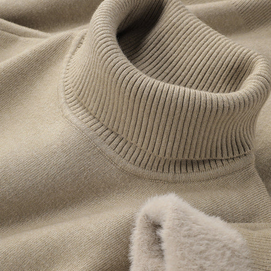 Luxe Strickpullover med Hög Krage för Män