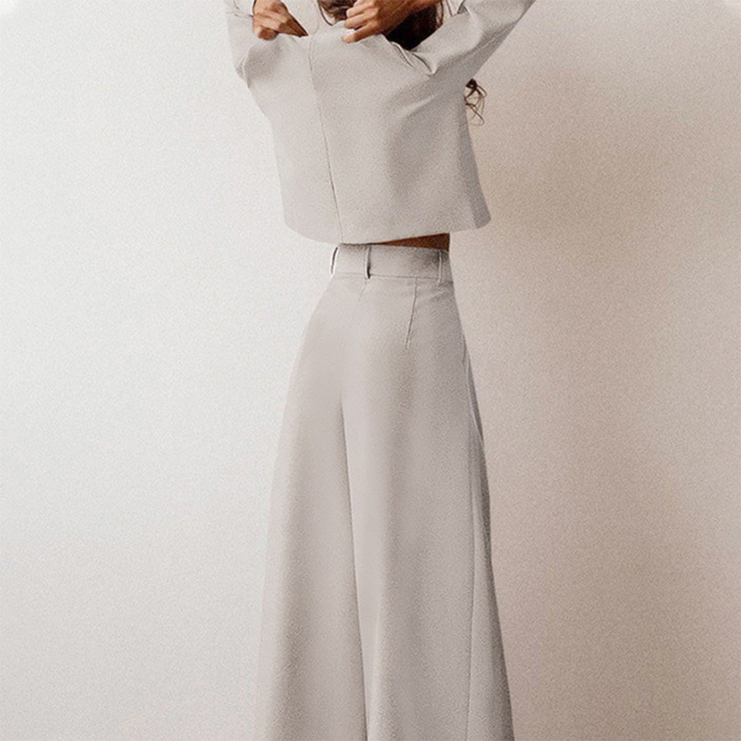 Sienna | Elegant Set med Långärmad Crop-Top