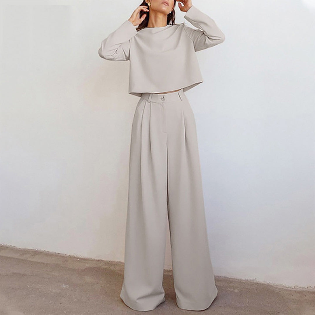 Sienna | Elegant Set med Långärmad Crop-Top