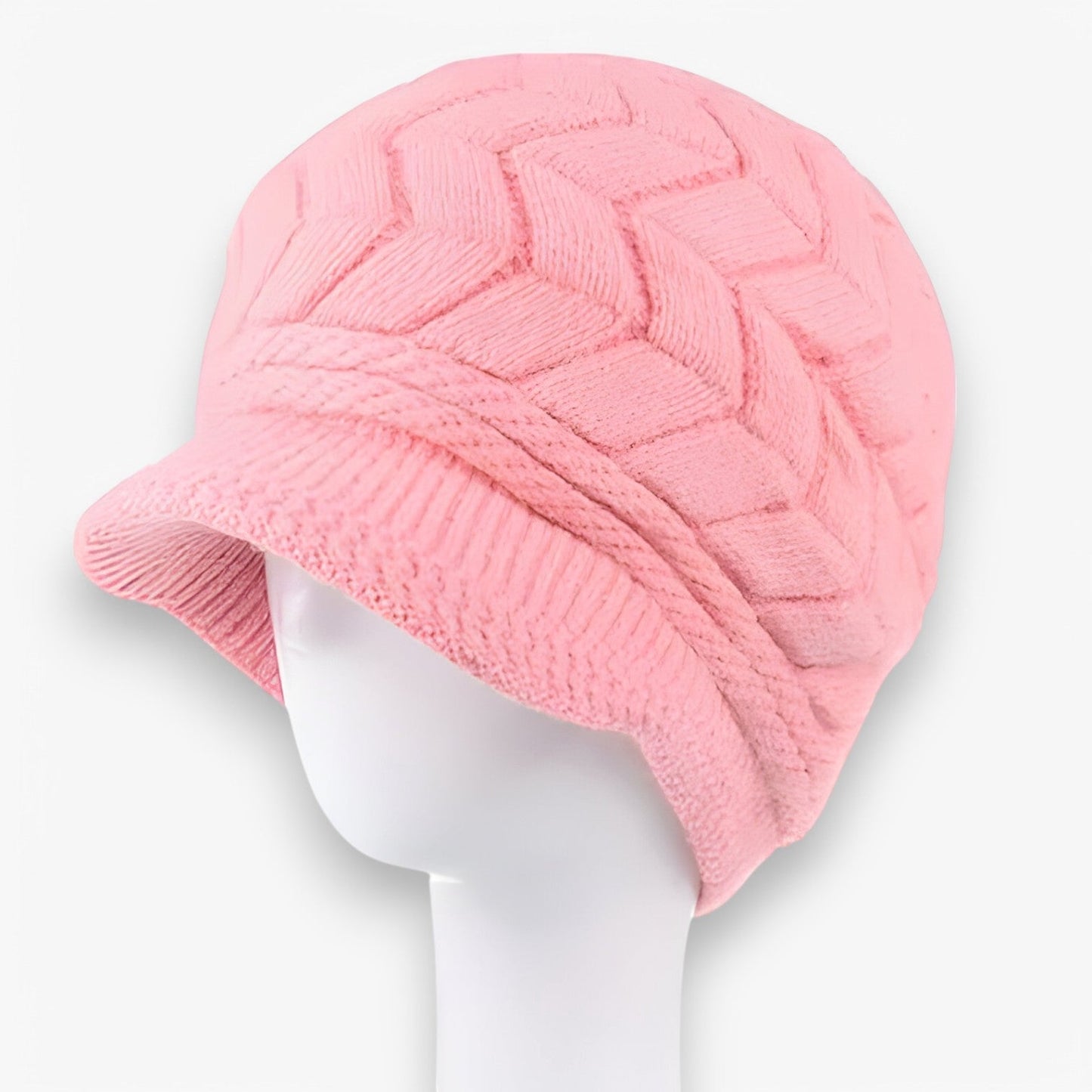 Varm Strikket Hue med Faux Pels – Komfort og Stil til Vinter