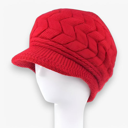 Varm Strikket Hue med Faux Pels – Komfort og Stil til Vinter