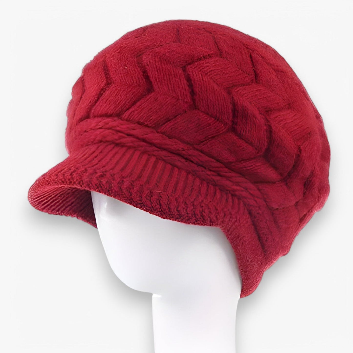 Varm Strikket Hue med Faux Pels – Komfort og Stil til Vinter