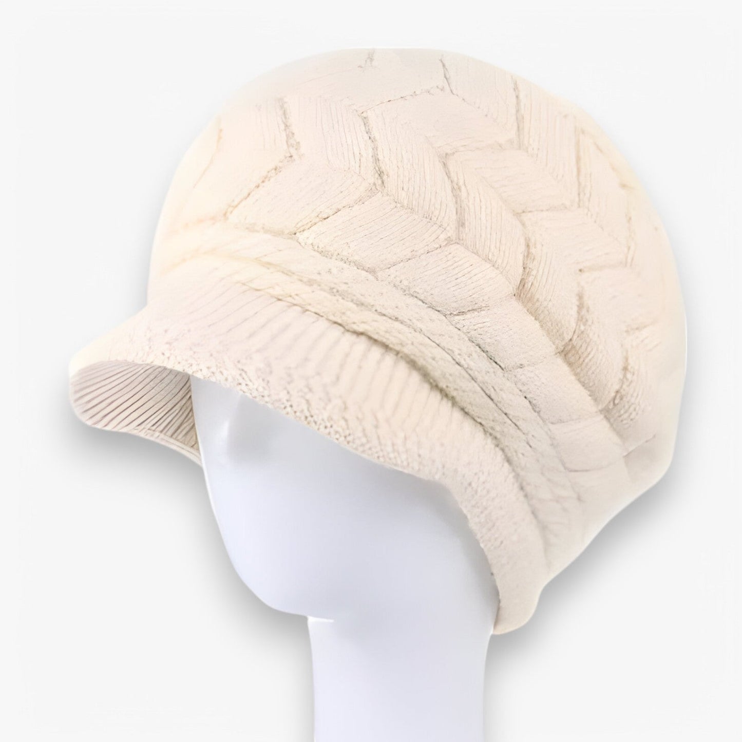 Varm Strikket Hue med Faux Pels – Komfort og Stil til Vinter