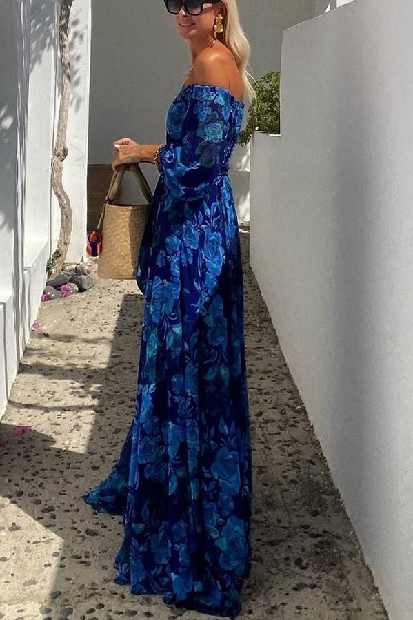 Celestia | Eleganta Maxiklänning med Off-Shoulder-design