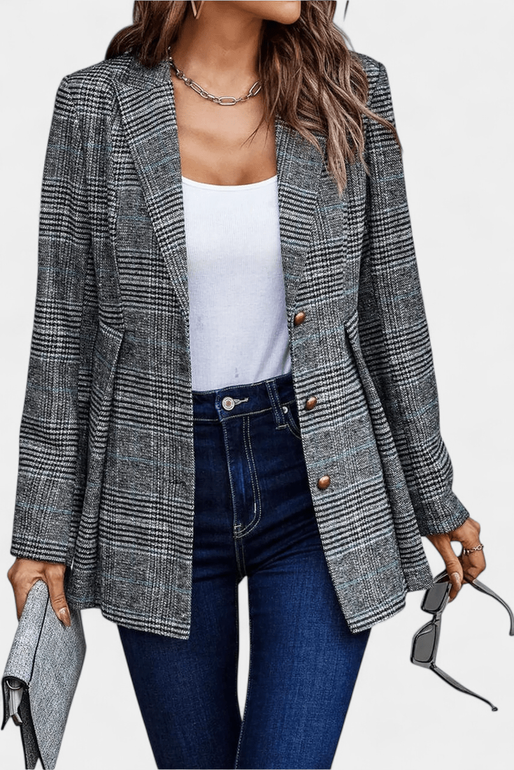 Klassisk Ternet Blazer med Elegant Snit – Dit Nye Gå-til Stykke