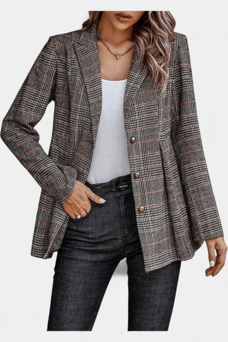 Klassisk Ternet Blazer med Elegant Snit – Dit Nye Gå-til Stykke