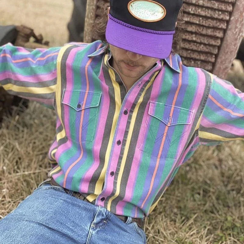 Tidlös Skjorta för Män | Vintage-Randig Elegans