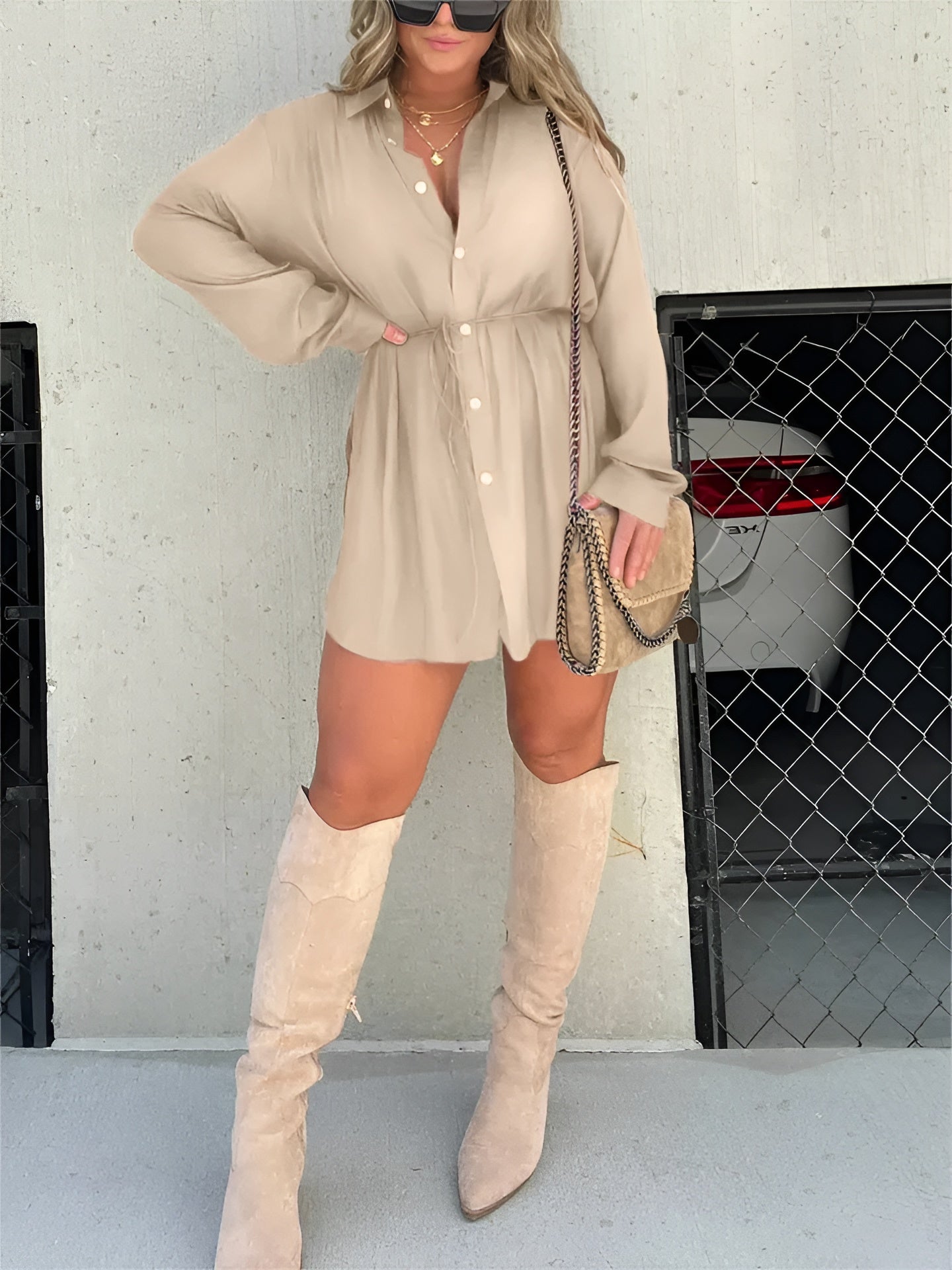 Sommarsprudlande Jumpsuit för Kvinnor | Elegant Krage & Justerbar Midja