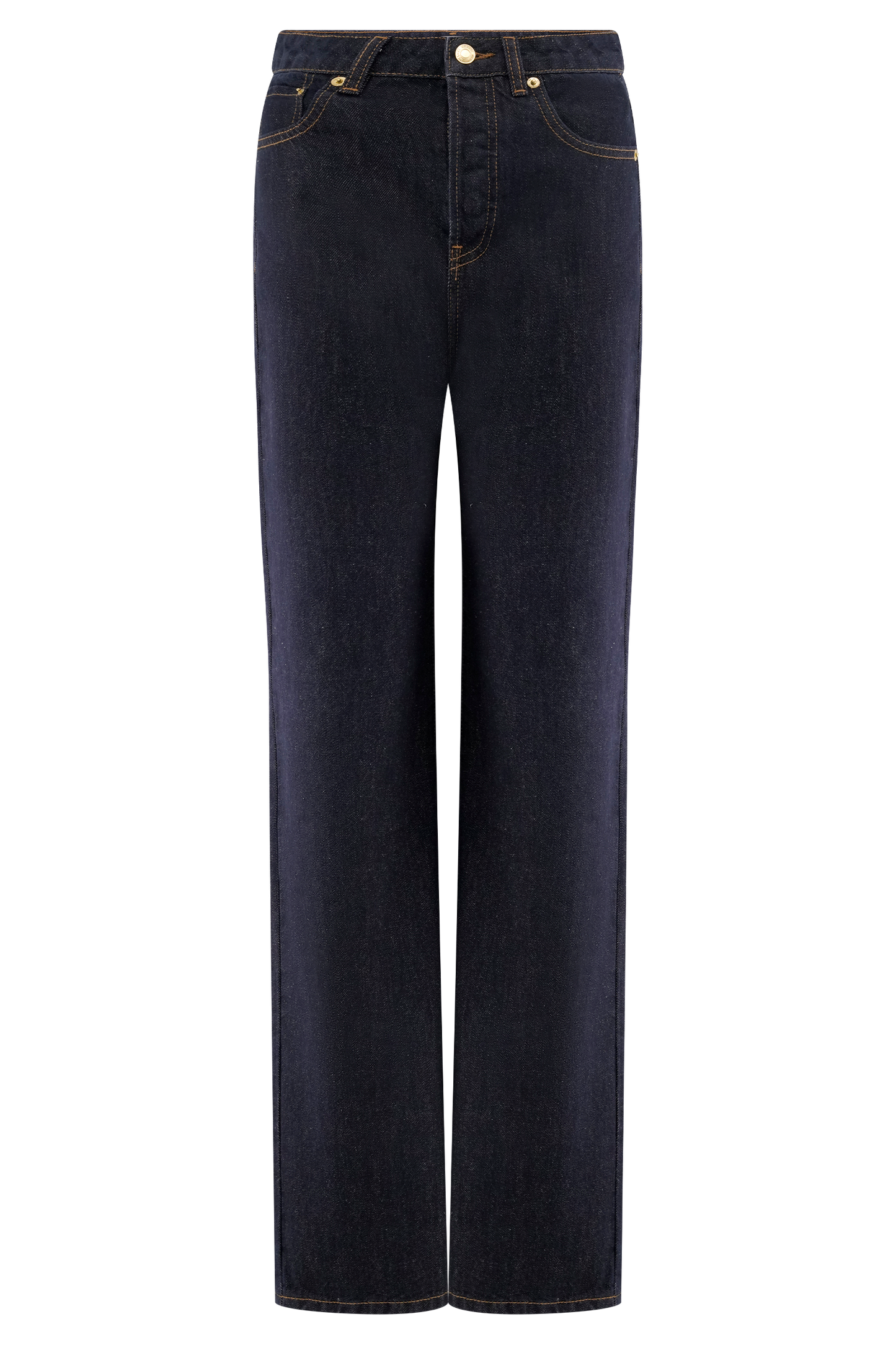 Elegant denim sæt med korsettop og lige ben bukser