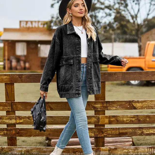 Elara – Klassisk Denim Jakke til Kvinder