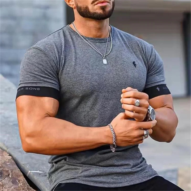 Stilren Muskelpassform T-Shirt för Män