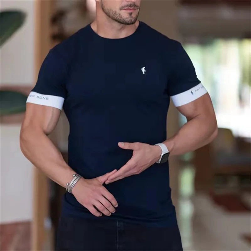 Stilren Muskelpassform T-Shirt för Män