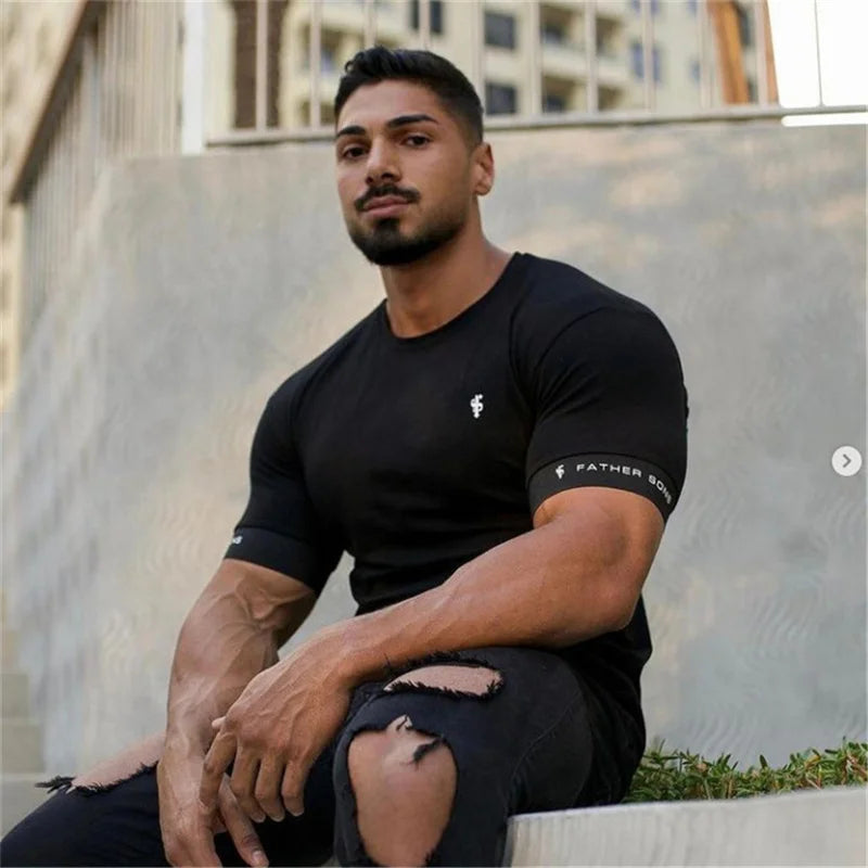 Stilren Muskelpassform T-Shirt för Män