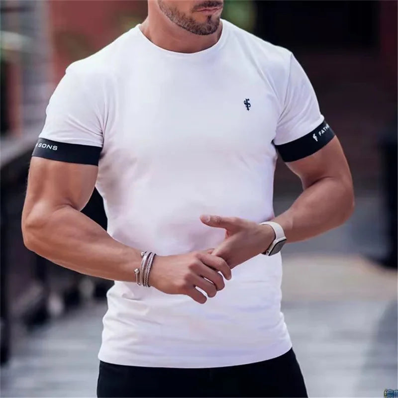 Stilren Muskelpassform T-Shirt för Män