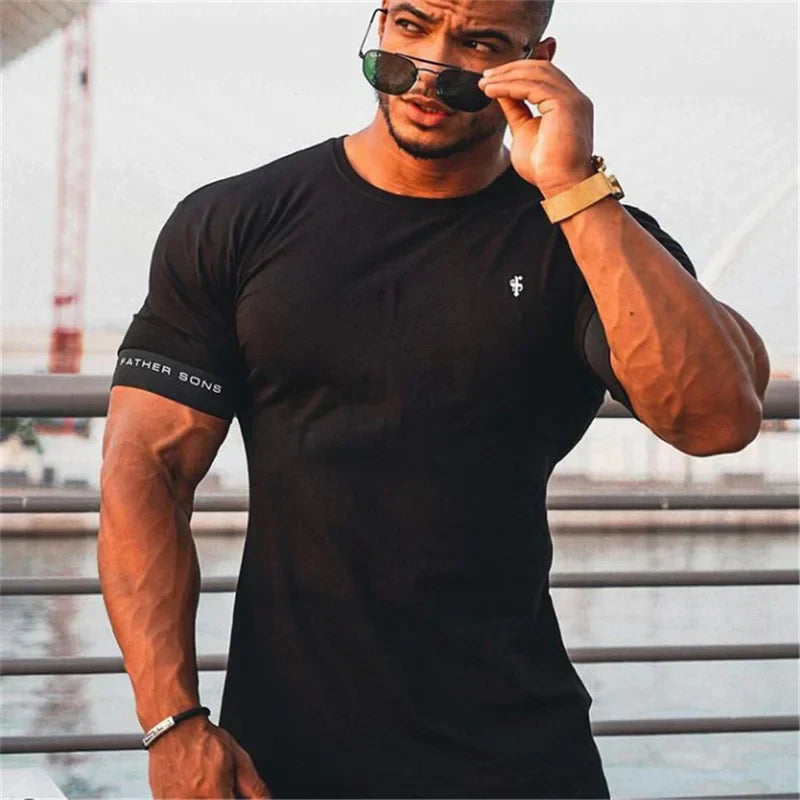 Stilren Muskelpassform T-Shirt för Män