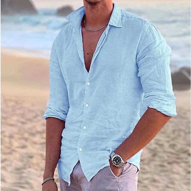Luca | Elegant Skjorta i Lätt Linblandning för Män