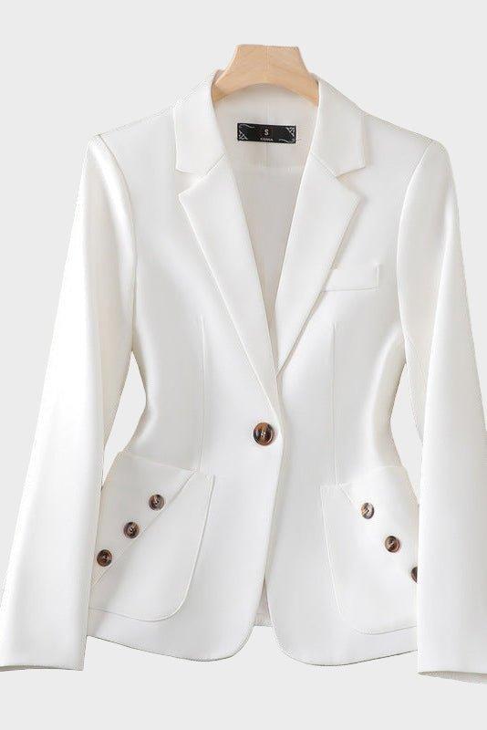 Skræddersyet Blazer med Guldknapper og Moderne Flair
