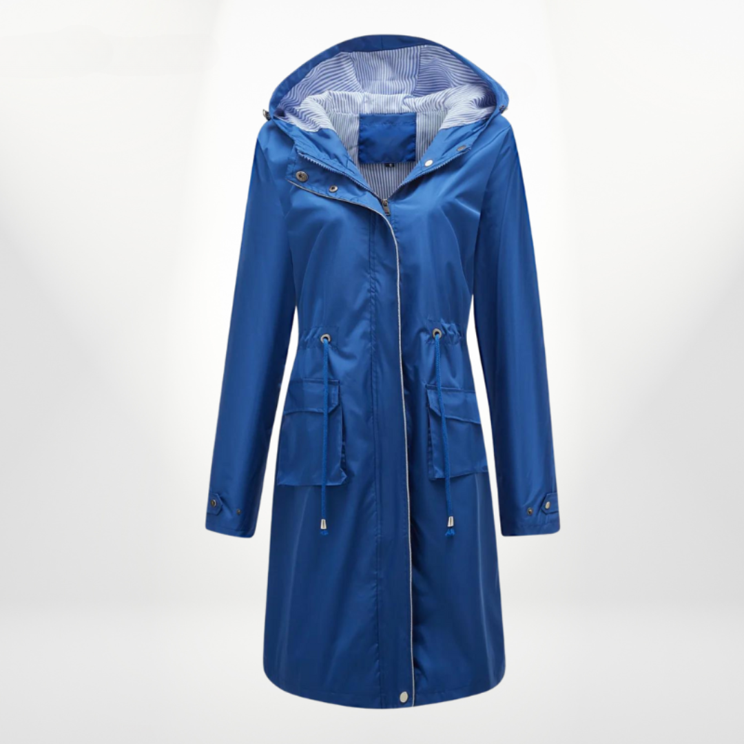 Vattenavvisande trenchcoat med huva för alla väder