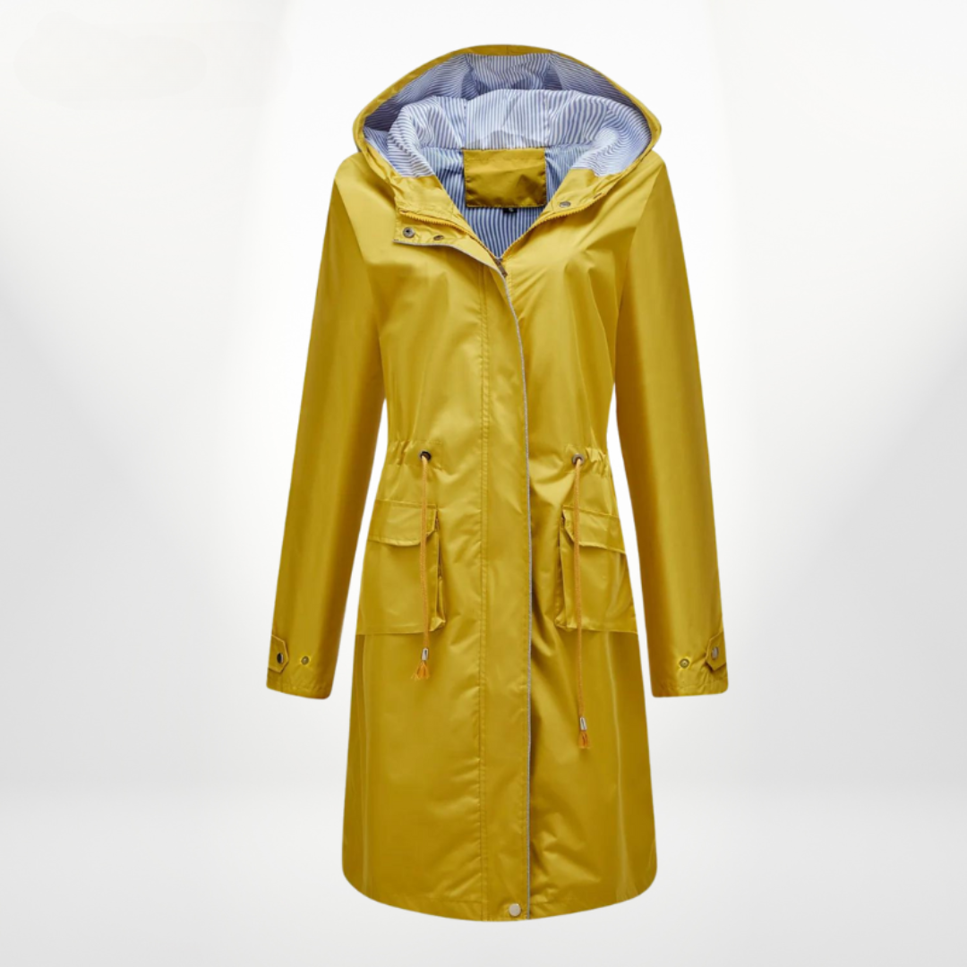 Vattenavvisande trenchcoat med huva för alla väder