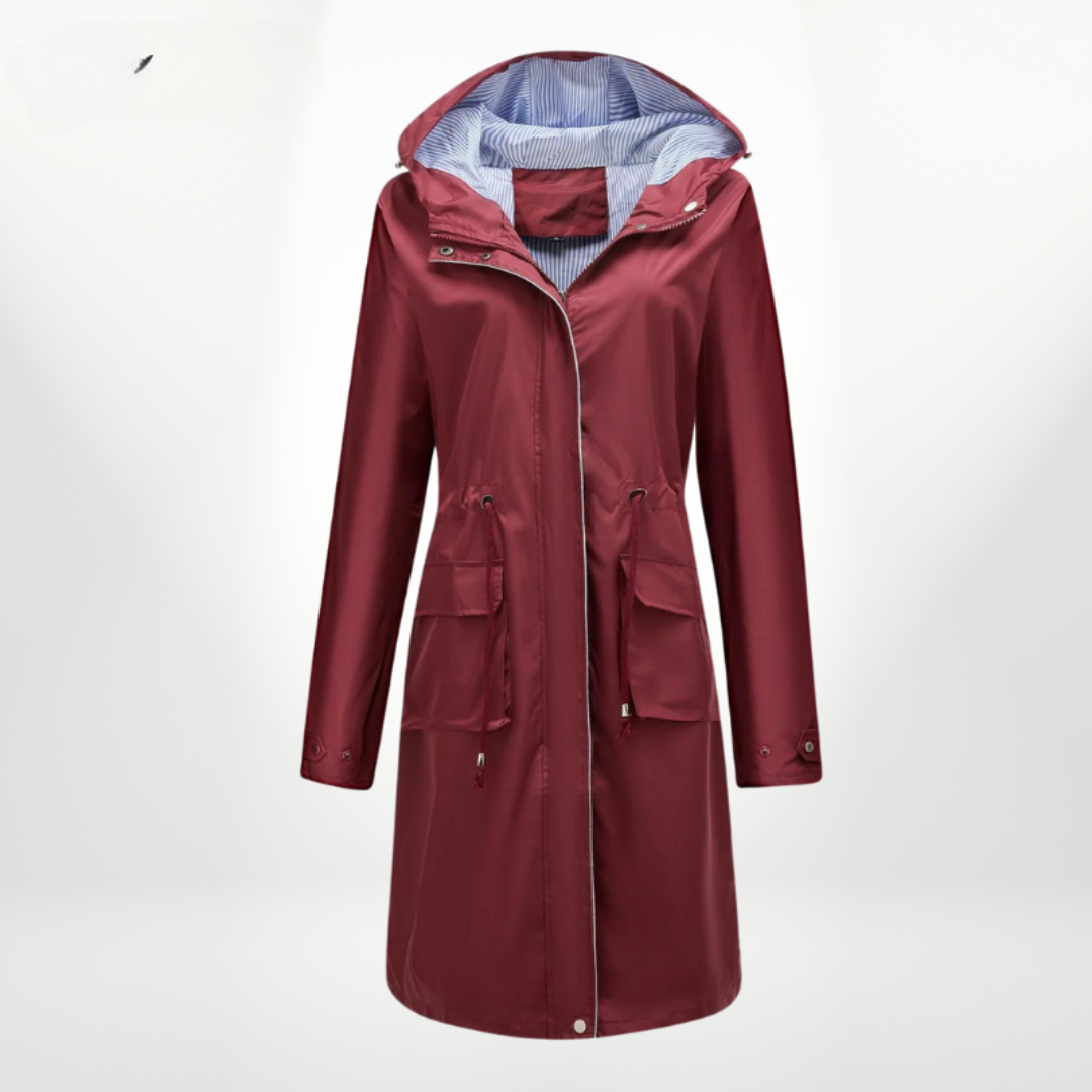 Vattenavvisande trenchcoat med huva för alla väder