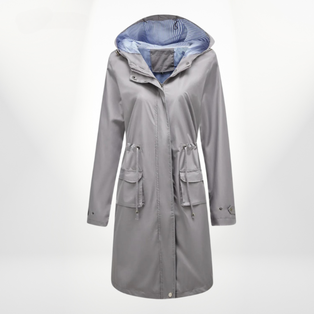 Vattenavvisande trenchcoat med huva för alla väder