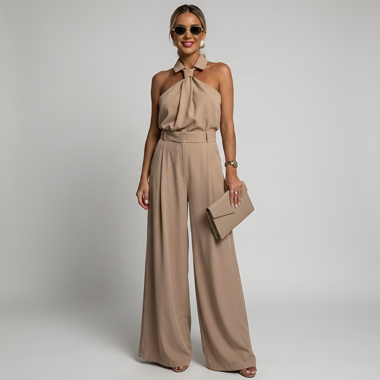 Eleganta Jumpsuit för Kvinnor | Halterneck med Stil