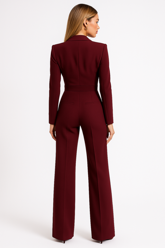 Feminint Jumpsuit med Skulptural Silhuett