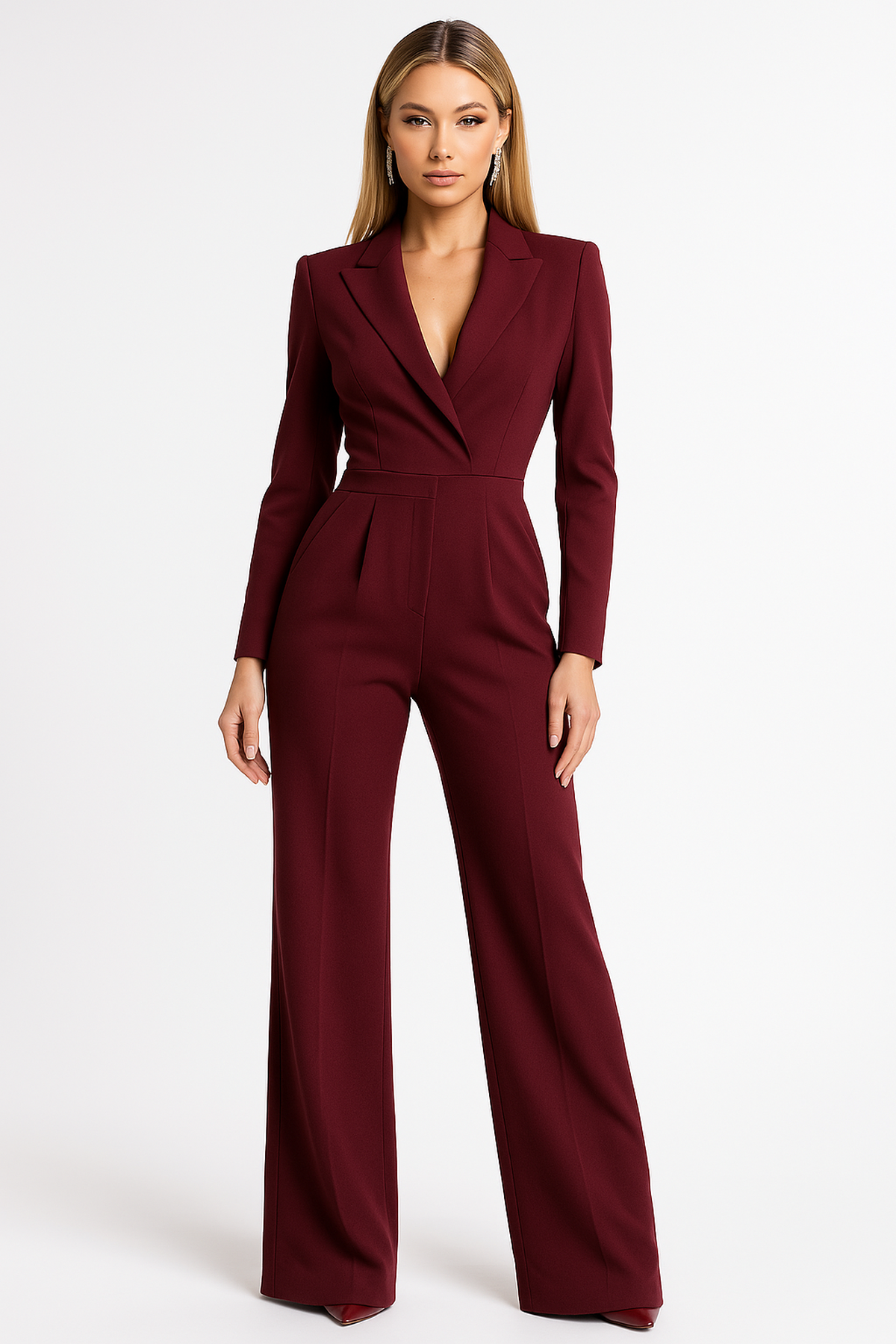 Feminint Jumpsuit med Skulptural Silhuett