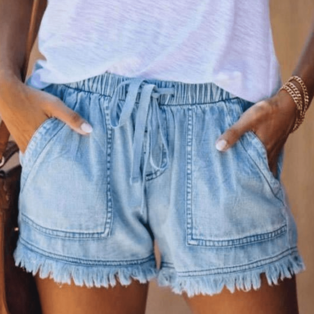 Chic Denim Shorts med Justerbar Talje – Din Sommerfavorit