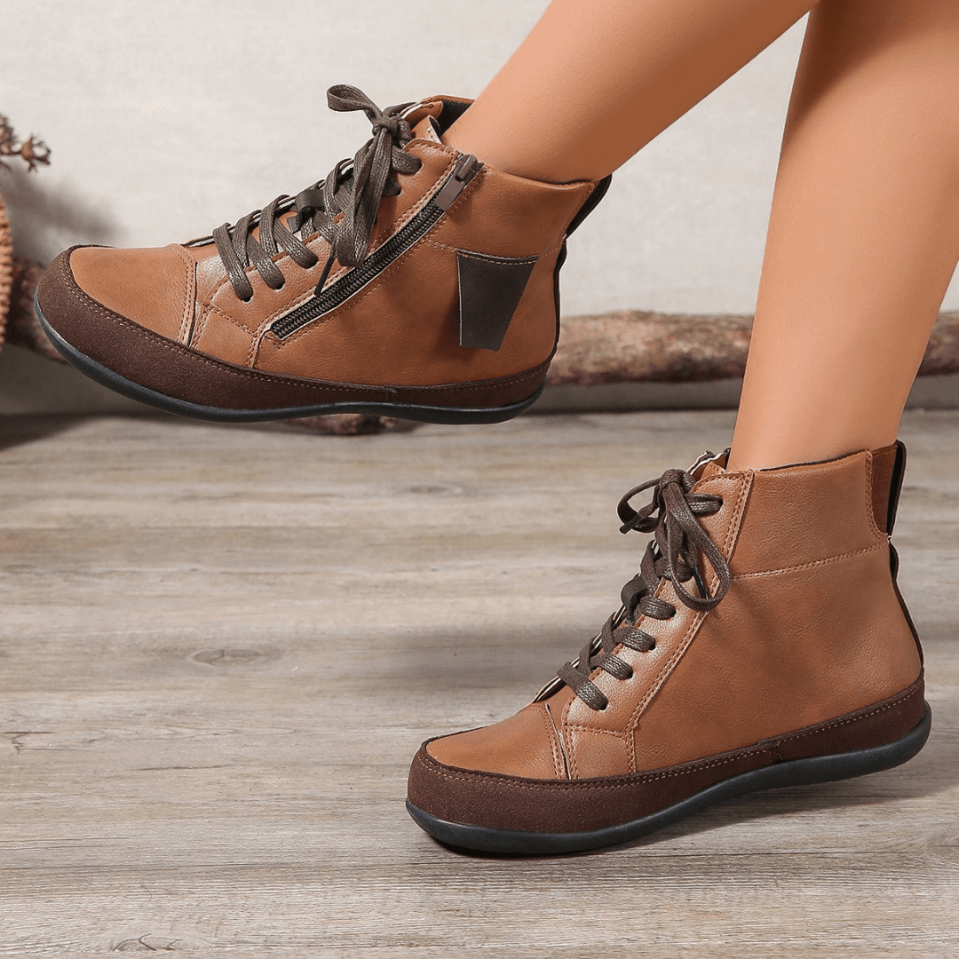Eleganta Snörstövlar med Ankle Design
