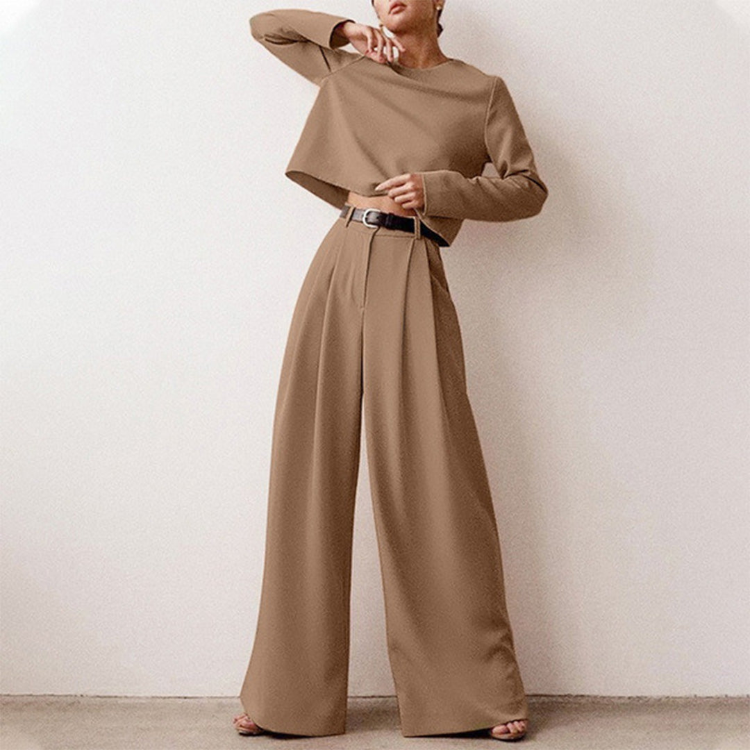 Sienna | Elegant Set med Långärmad Crop-Top