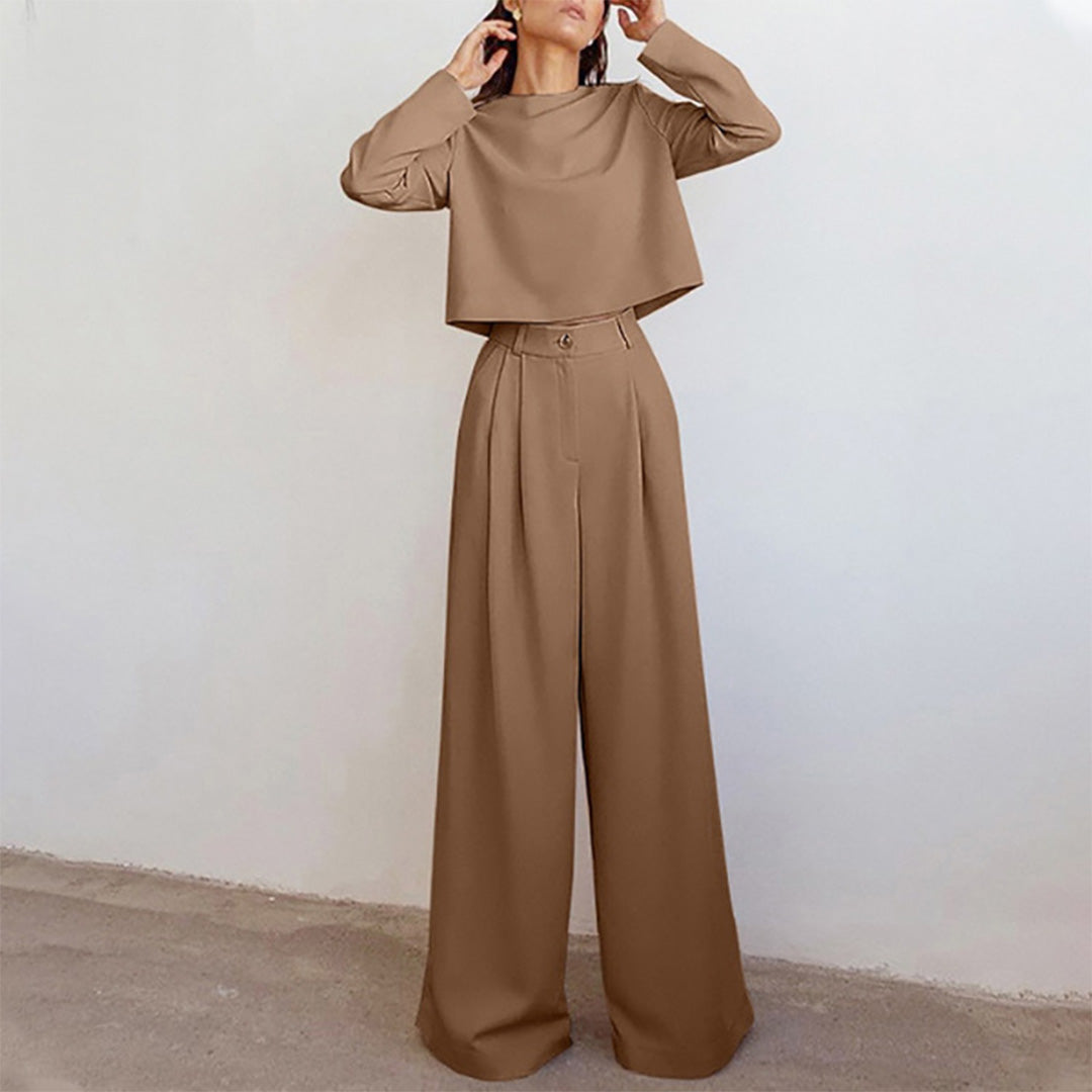 Sienna | Elegant Set med Långärmad Crop-Top