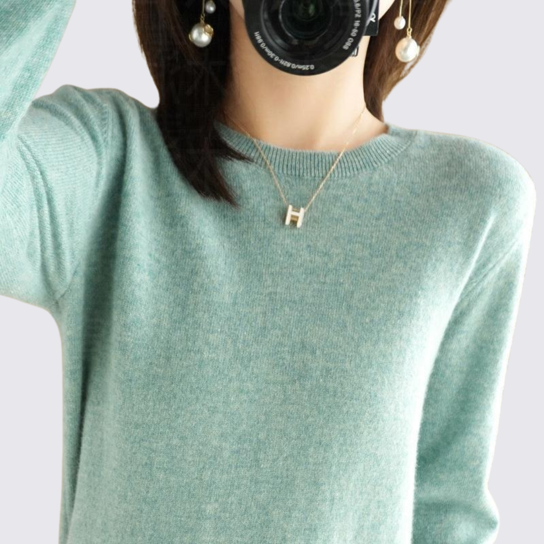 Dame Sweater Rundhals – Finstrik Basis – Lange Ærmer