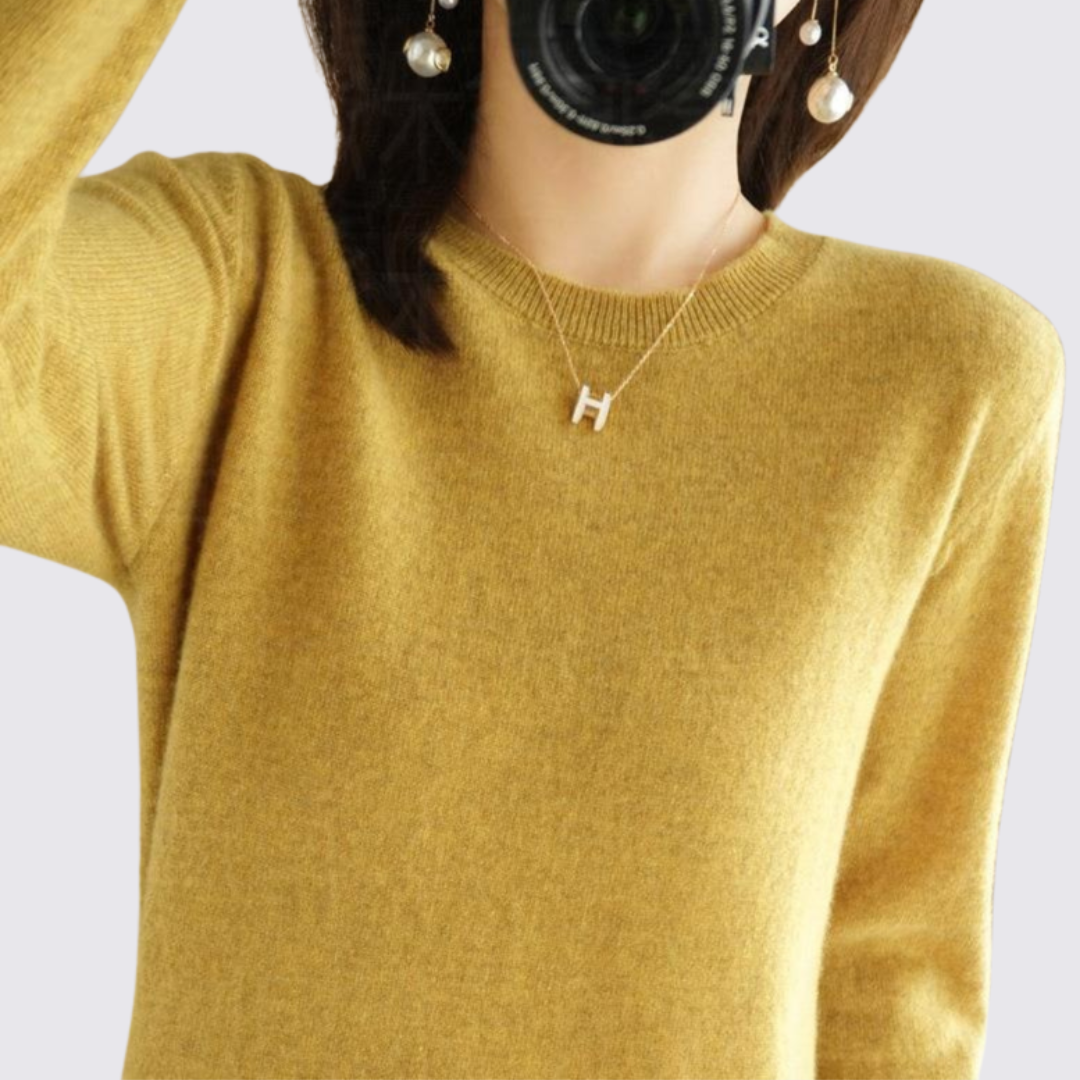 Dame Sweater Rundhals – Finstrik Basis – Lange Ærmer