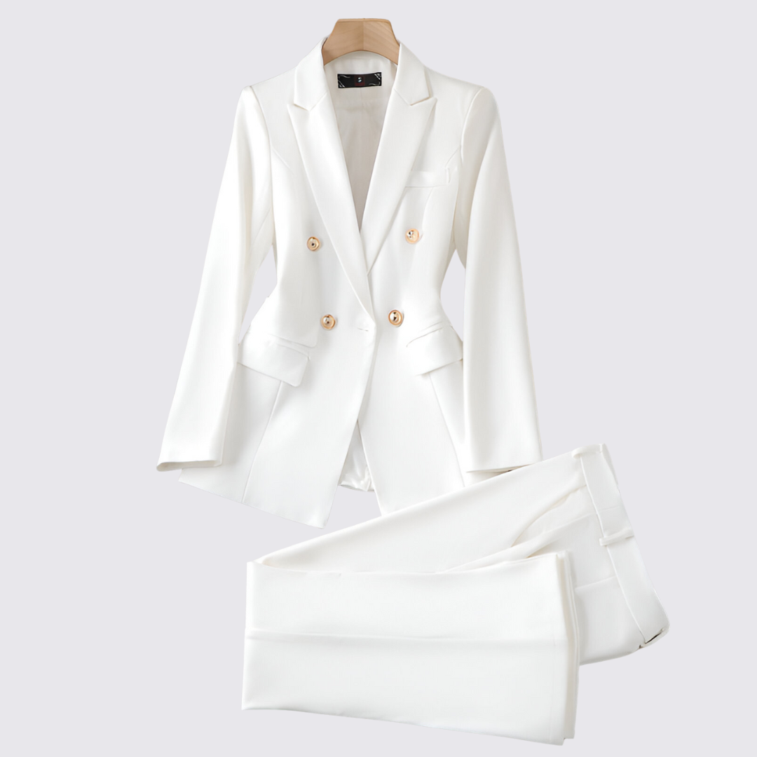 Dame sæt med blazer og nederdel – knapliste sæt – langærmet skåret