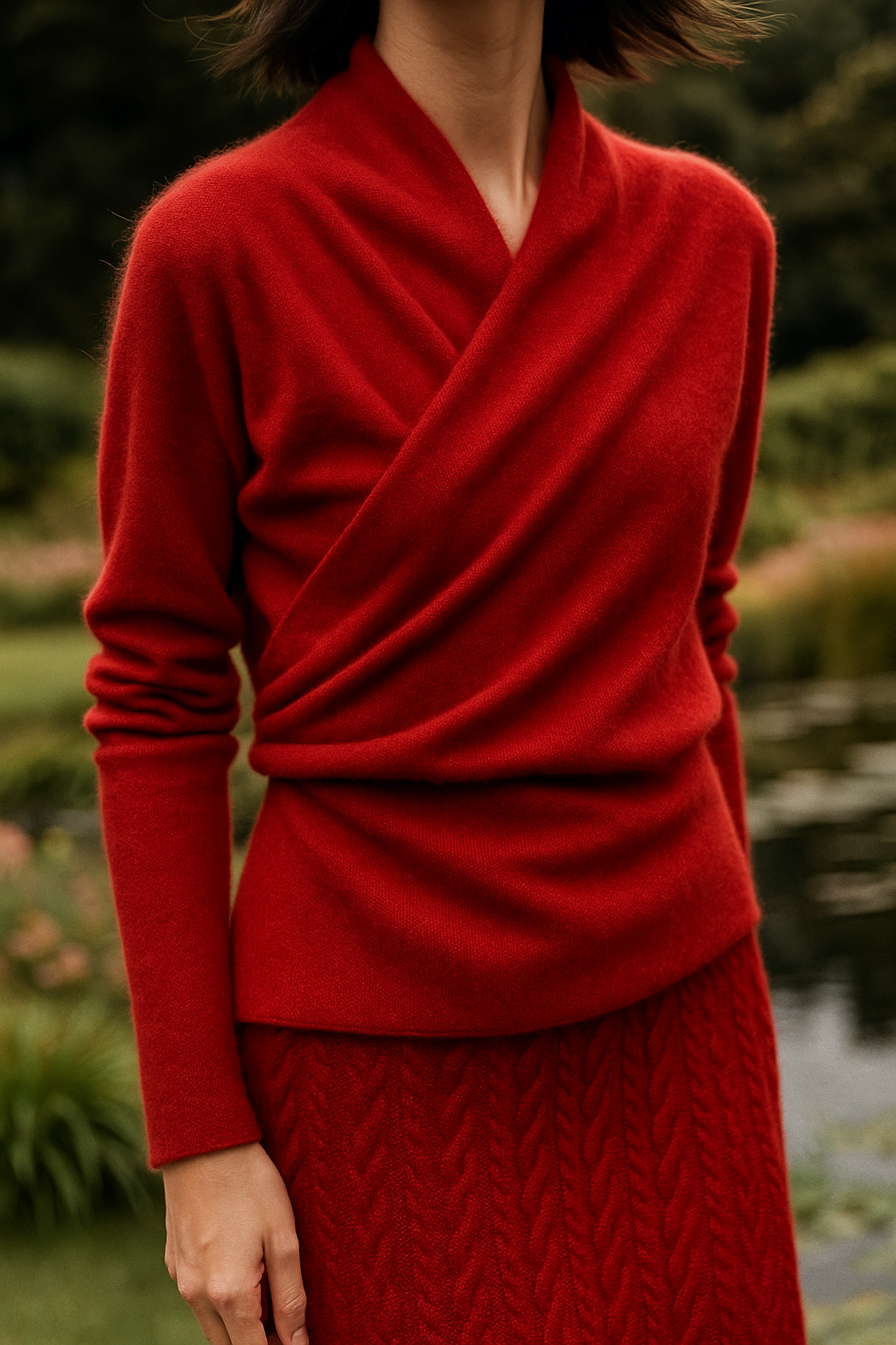 Elena | Stilren omlott-tröja med korsdesign