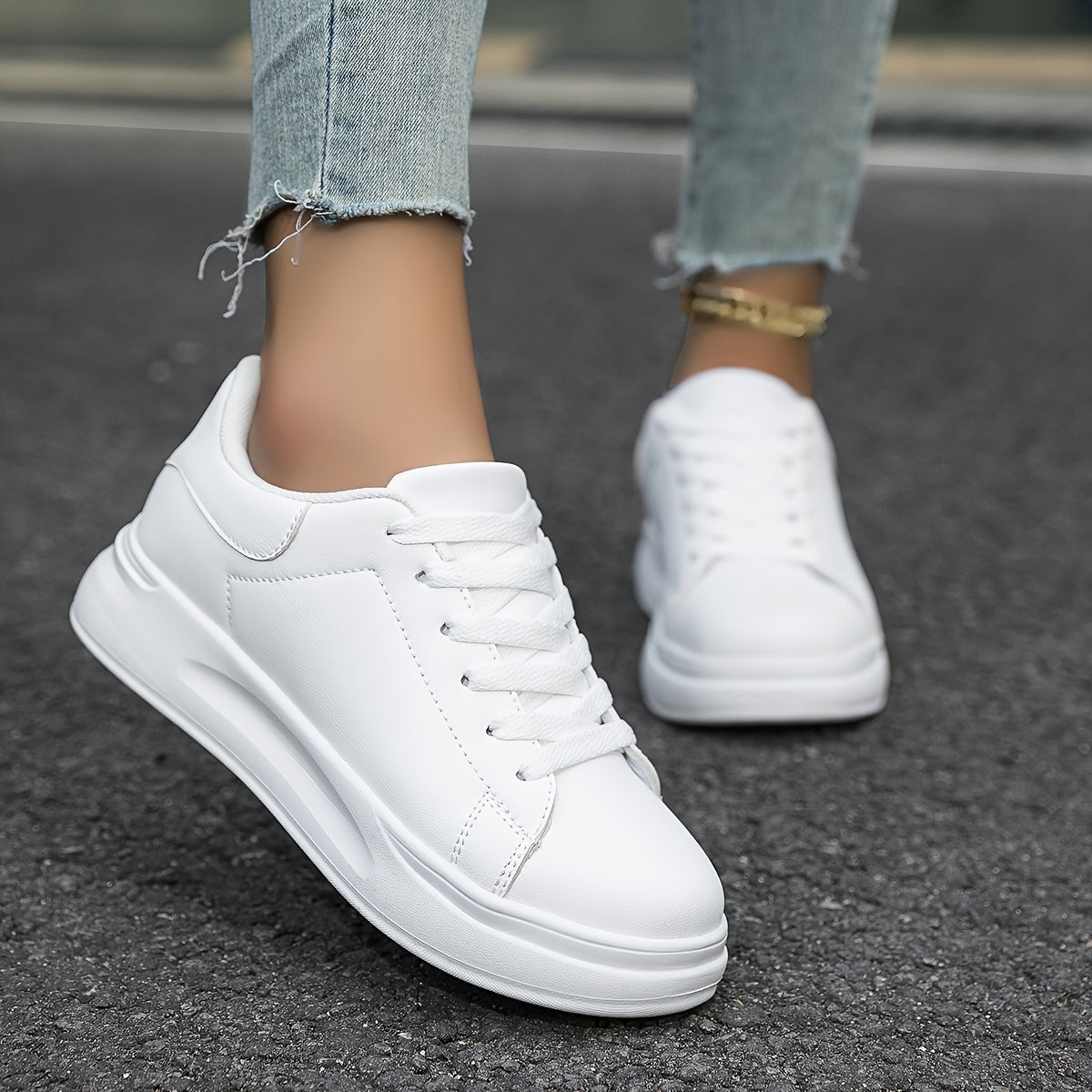 Eleganta lädersneakers i vitt - Lätta och bekväma