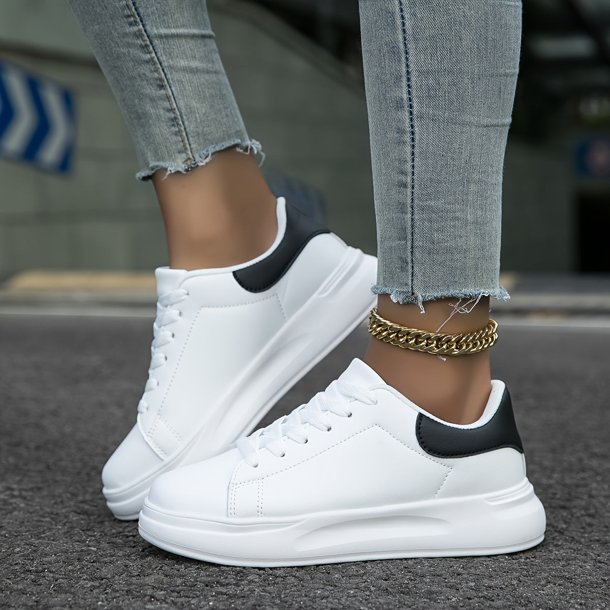 Eleganta lädersneakers i vitt - Lätta och bekväma