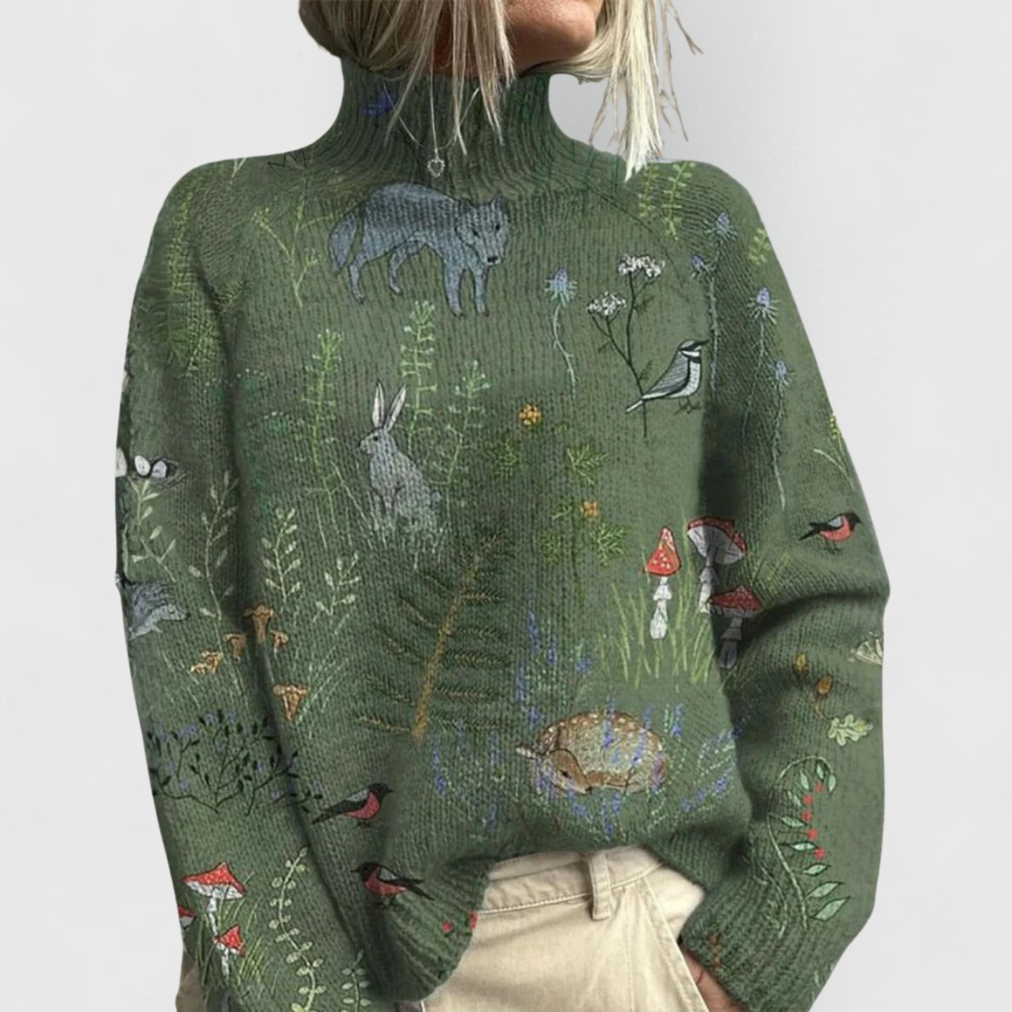 Naturinspirerad | Elegant Stickad Pullover för Damer