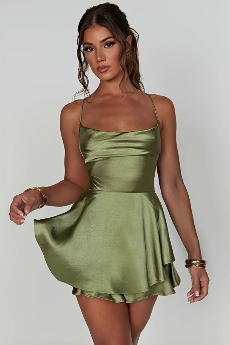 Elysia | Glamouröst Satin Miniklänning