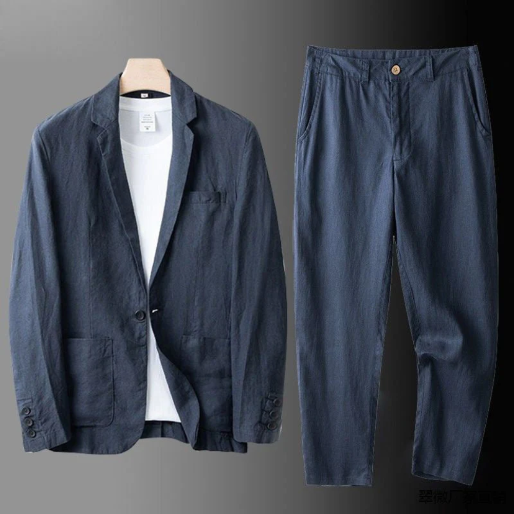 Viggo | Stilsäkert Linneblazer-set för Män