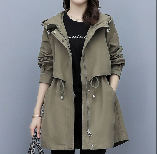 Luna| Elegant Vattentålig Trenchcoat med Huva