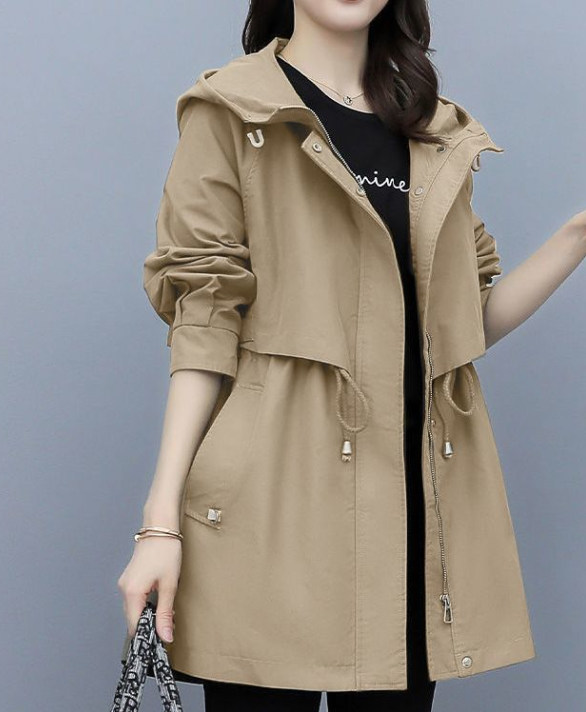 Luna| Elegant Vattentålig Trenchcoat med Huva