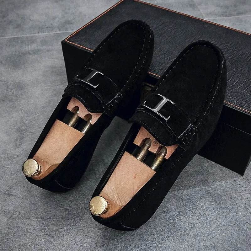 Eleganta Herrskor | Mockaloafers med Distinkt Metalldetalj